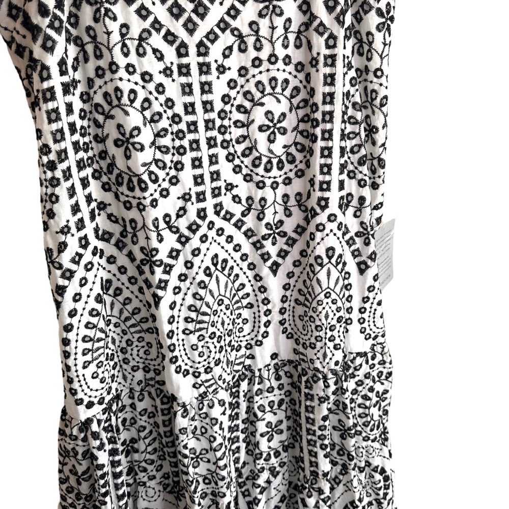 BTFL-LIFE Embroidered Eyelet 100% Cotton Aline Midi Dress Size Medium NWT - Picture 7 of 8